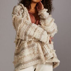 Anthro Dolan Fringe Textured Jacket Small Indie Oversized Boho Jacket Boxy